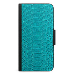 Apple iPhone 13 Mini Wallet Cases - Turquoise Snake