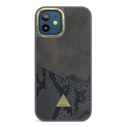 iPhone 12 Attract Case - Smooth Grey Snake