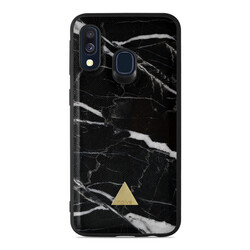 Samsung Galaxy A40 Printed Case - Black Marble