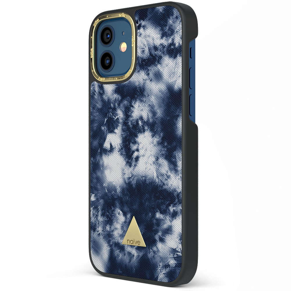 Apple iPhone 12 Printed Case - Tie Dye Blue