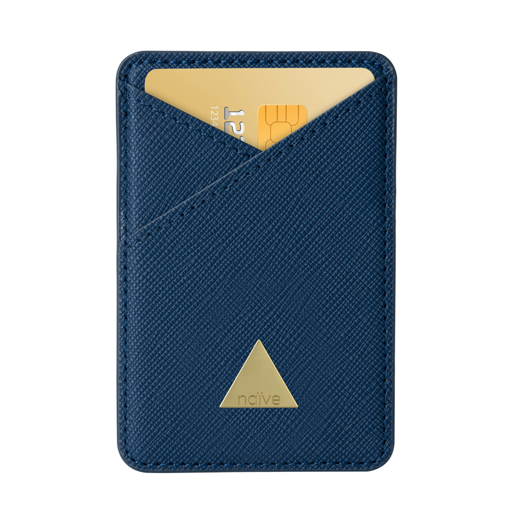 Magnetic Card Holder - Navy Saffiano